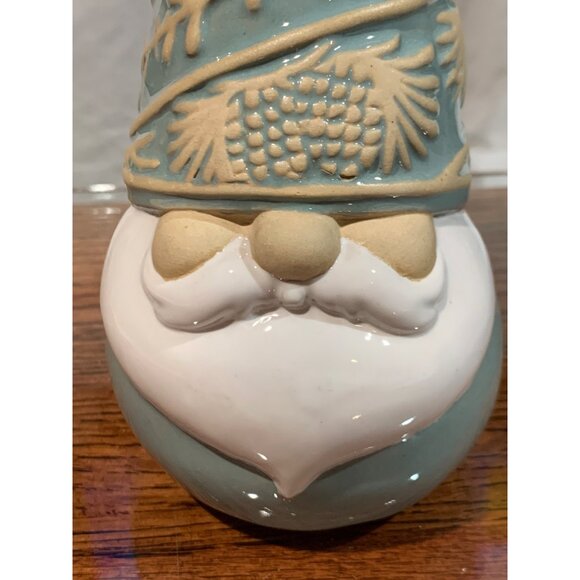 Ceramic Holiday Gnome Figurine With Pinecone Hat 7.87" Tall By The Gerson Compan - Picture 4 of 5